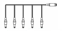 One-to-five Power Cable** for MicroRAE, QRAE 3 and MultiRAE